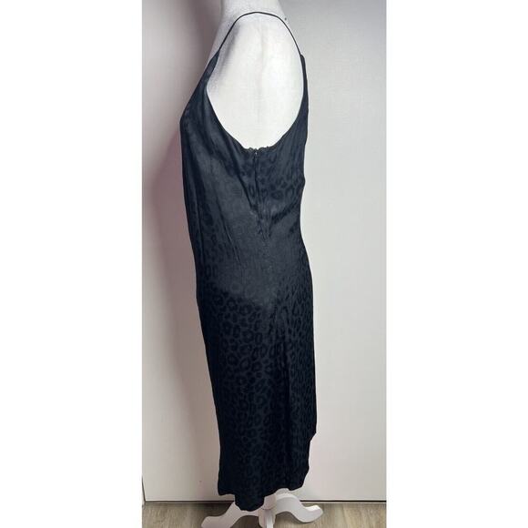 Cushnie X Target Dress womens Size 8 Wrap satin leopard print Black slip Party - Picture 6 of 13